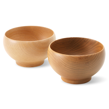薗部産業/銘木椀 中2個セット 桜（さくら）・ぶな -その日のメニューを