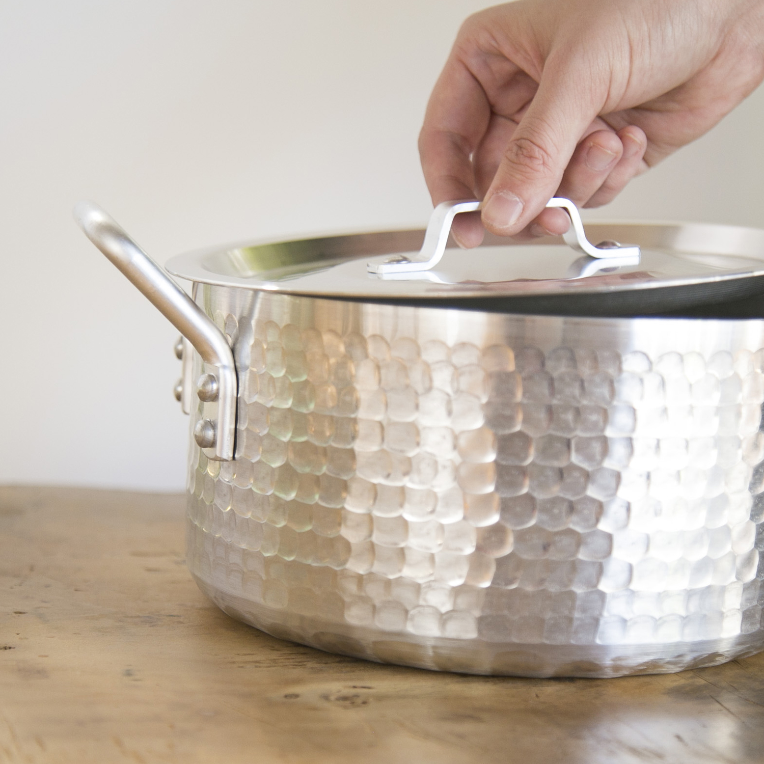 中村銅器製作所/アルミ特製両手シチュー鍋蓋 18cm -プロも愛用