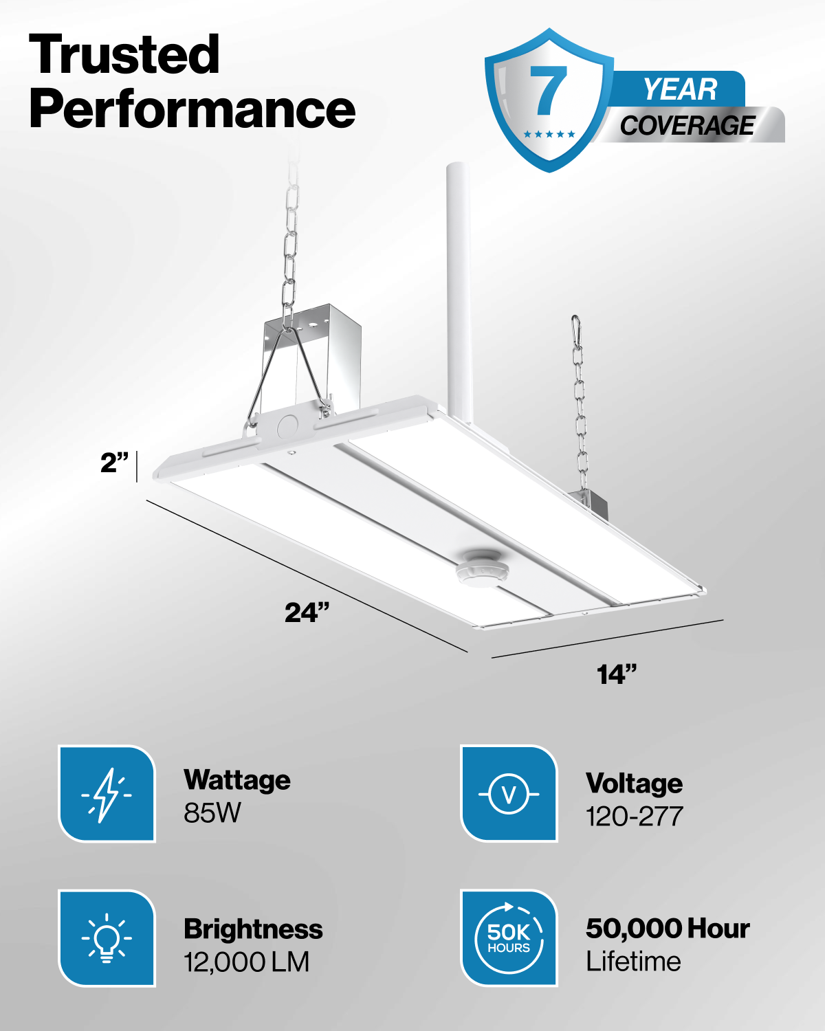 LED Linear High Bay, 2ft, 85W, 12000 Lumens – Sunco Lighting