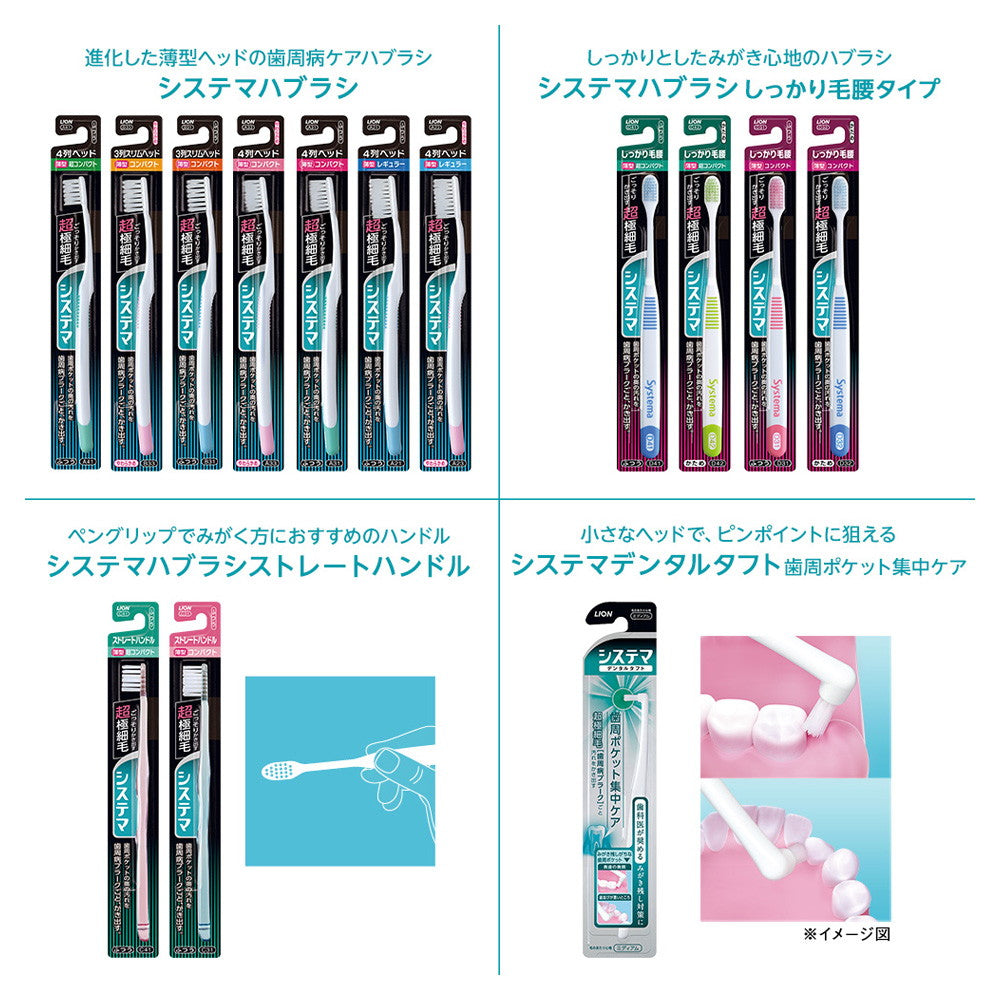 ライオン システマハブラシ しっかり毛腰タイプ 超コンパクト ふつう 1