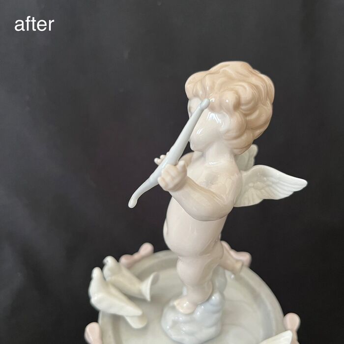 リヤドロ フュギュリン 天使の像 弓折れ | 事例 | 東京世田谷区で陶器