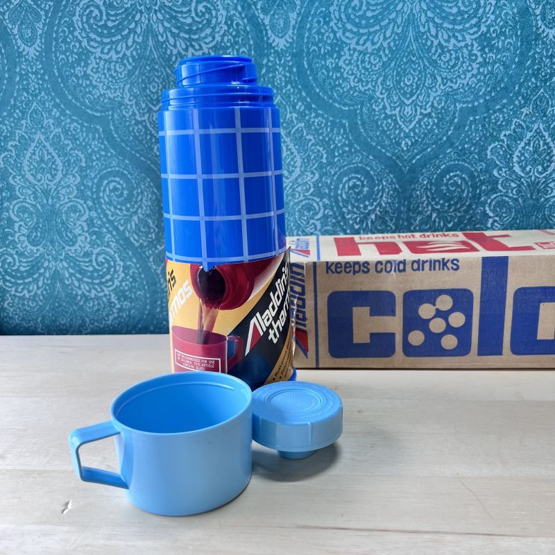 Aladdin アラジン魔法瓶 水筒 ブルーチェック 並口瓶 中サイズ ホット