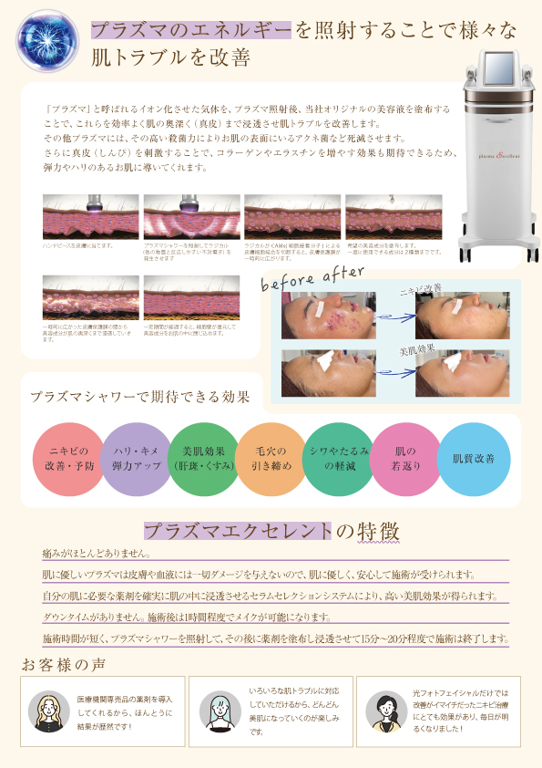 針を使わない最新の美容機器【プラズマエクセレント】